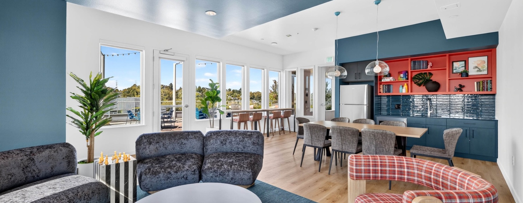 Community lounge with modern amenities